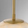 Marmurowa lampa wisząca KEPLER kulisty klosz z kamienia alabastrowego naturalne smugi żyłkowanie LED 15W  3000K QN-KEPLER-1P-M-BG